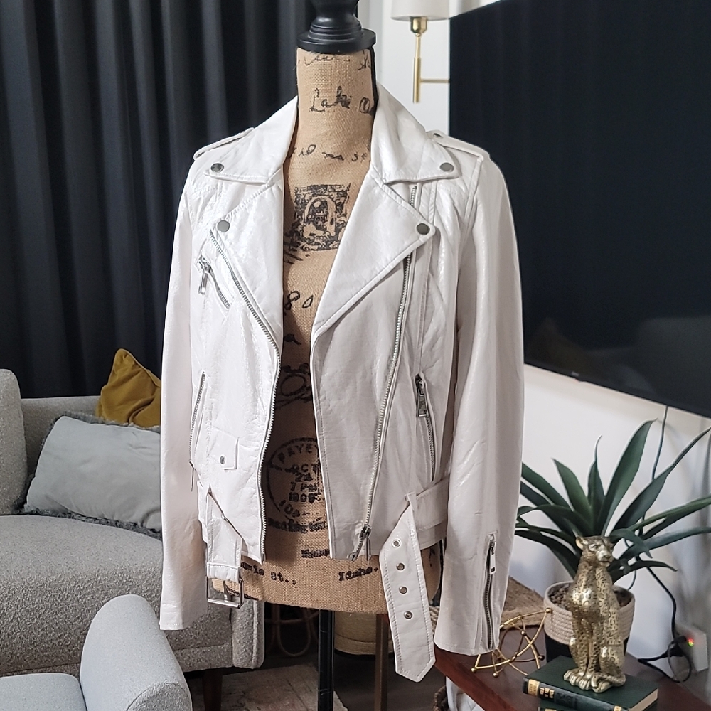 Silence + Noise White Leather Jacket